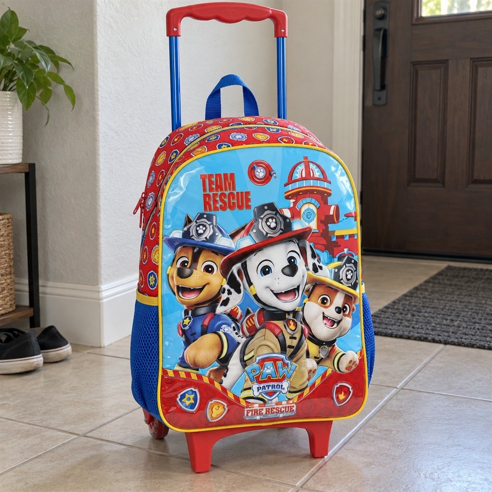Mochila de rodinhas Xeryus Patrulha Canina Fire Rescue, 16 polegadas